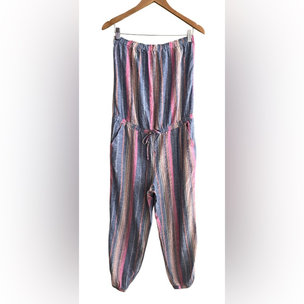 New York & Company SoHo Street: Pink and Blue Striped Jumpsuit